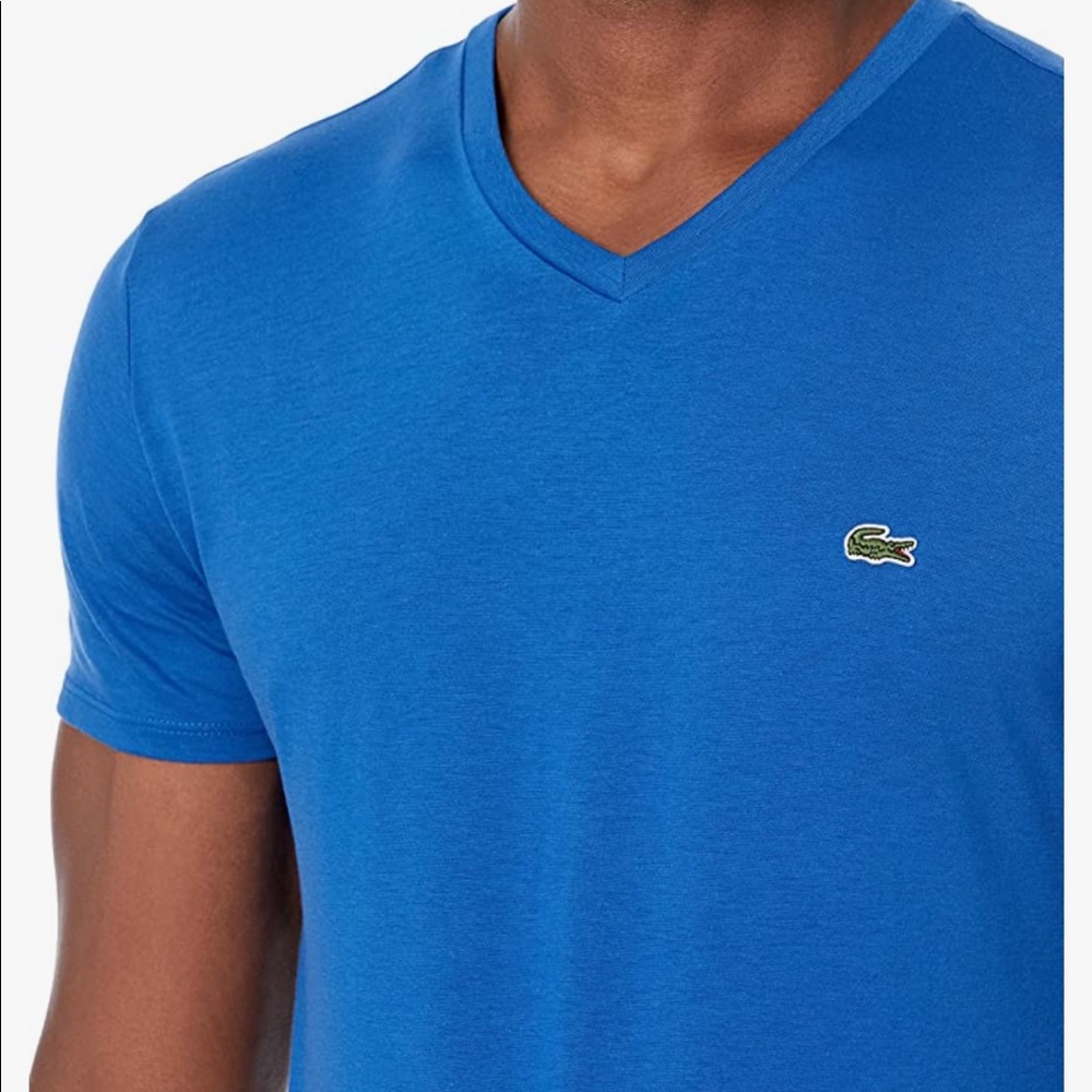 Lacoste Men's V-neck Pima Cotton Jersey T-shirt - Picture 2 of 9